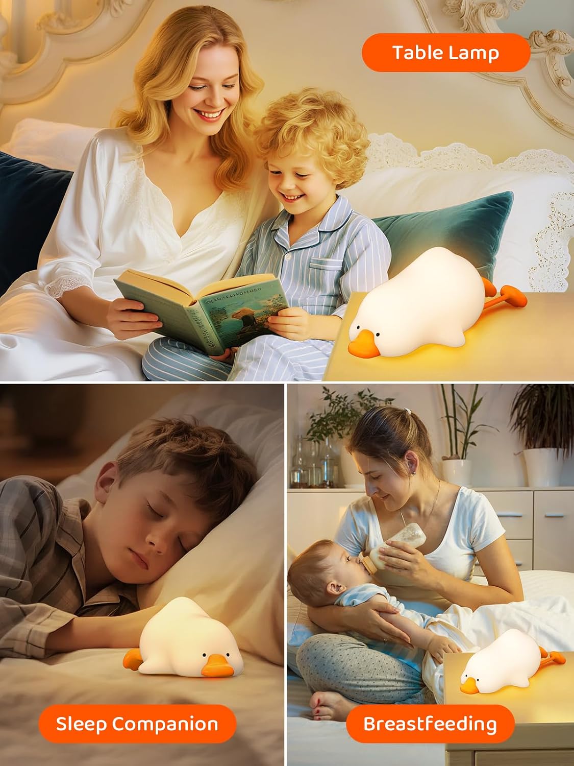 Thumbnail 5 de Smiling Shark Mignon LED veilleuse enfants en forme d’oie rechargeable tactile (RGB, 3 luminosités, timer 15 min)