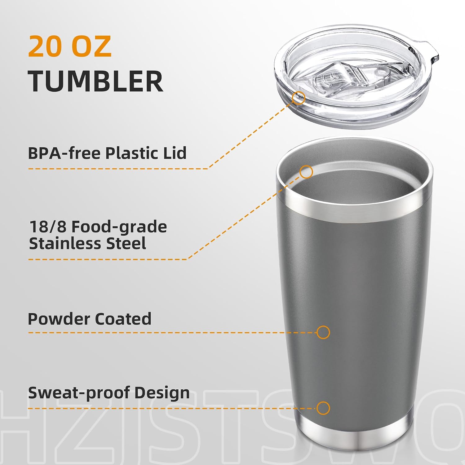 Detalle de HZJSTSWQ Stainless Steel Tumbler 20 oz