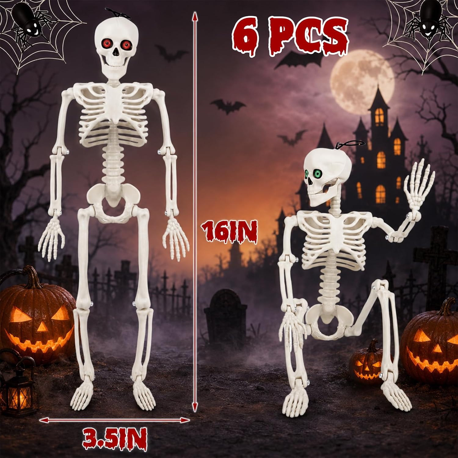 Thumbnail 3 de Daboot Halloween Skeleton Decorations, 16-Inch