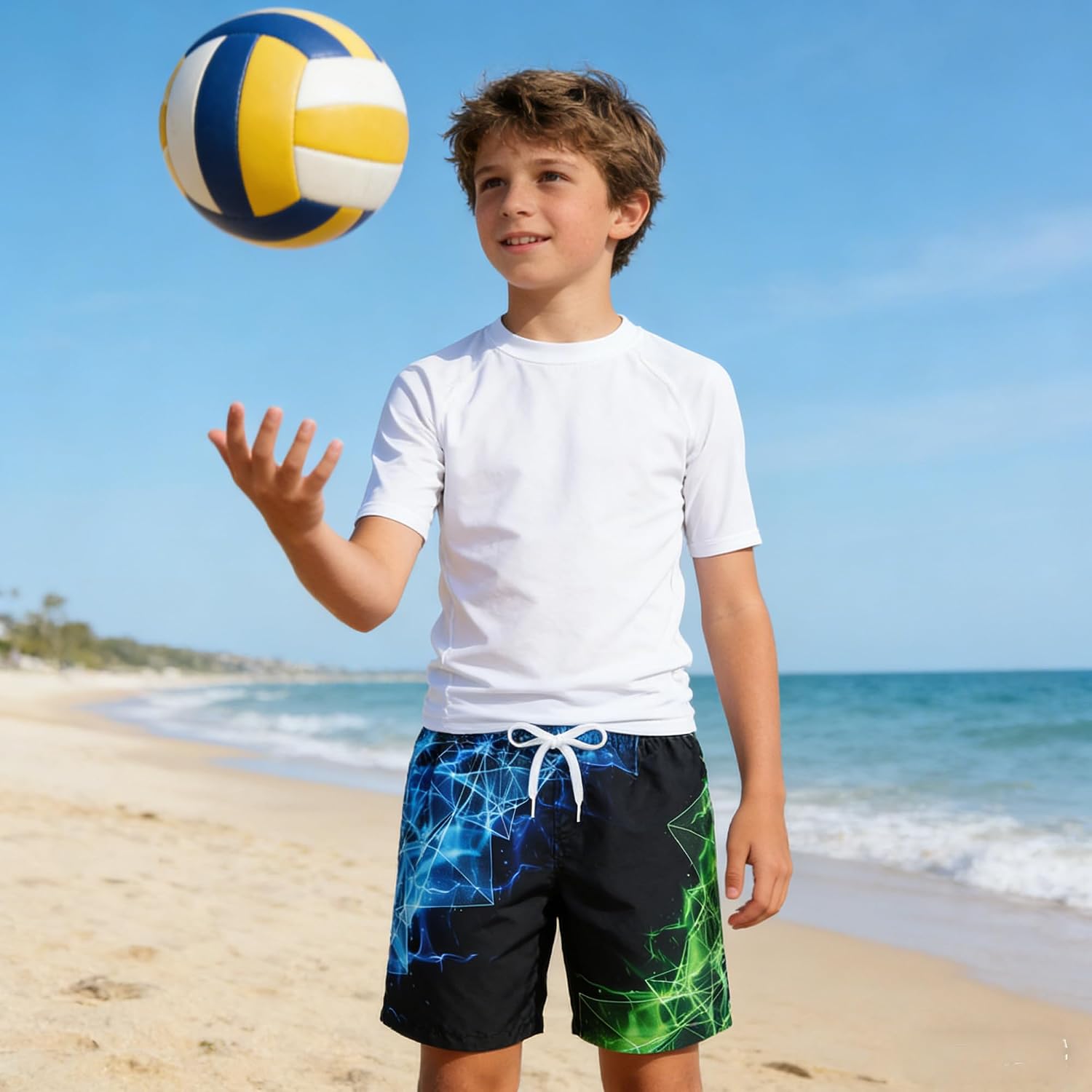 Detalle 2 de Kids4Ever Badehose Jungen 3D-Druck – Schnelltrocknend, elastischer Bund, 6–14 Jahre
