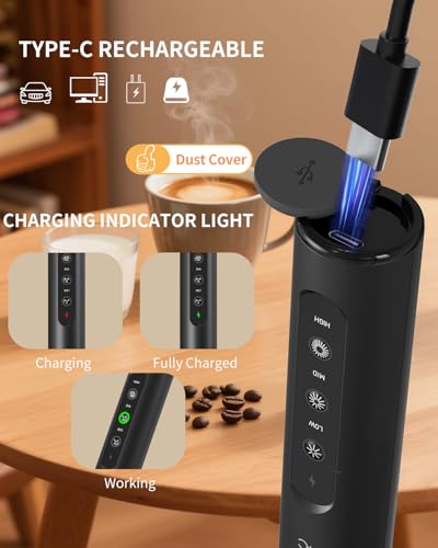 Detalle de CIRCLE JOY Rechargeable Handheld Milk Frother Wand with Stand