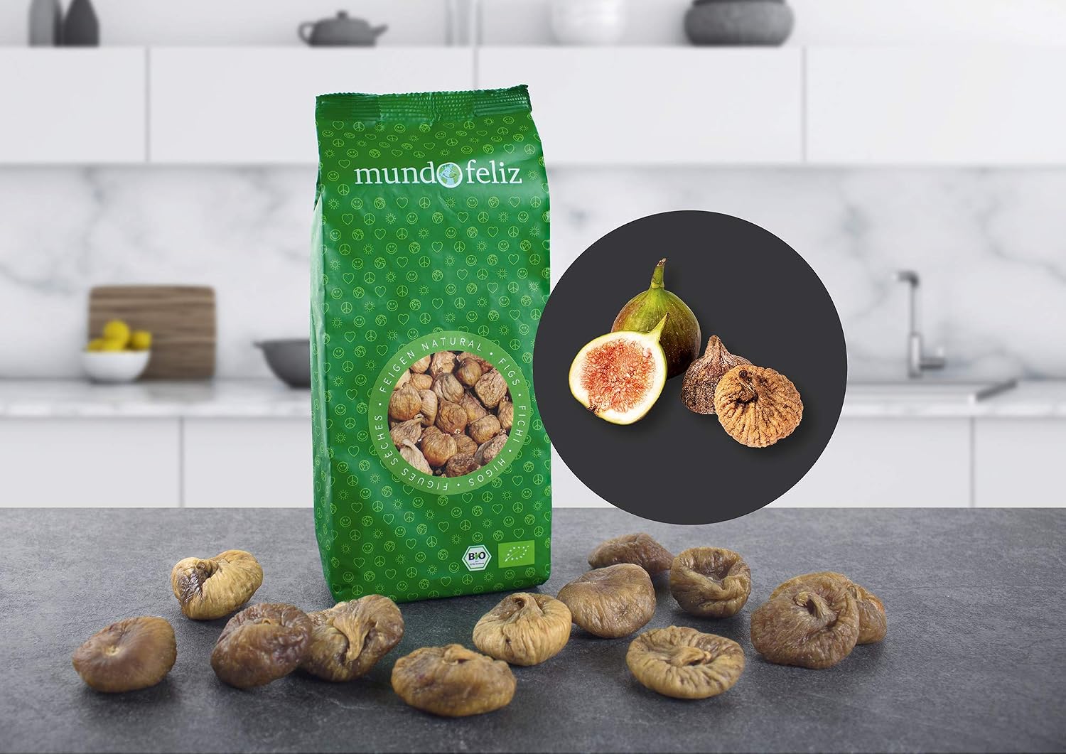 Detalle 2 de Mundo Feliz 🌱 Higos ecológicos secos, 2 x 500 g