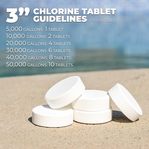 Detalle 2 de Xtremeclear 3" Swimming Pool Chlorine Tablets – 99% Pure Tri-Chlor, Long-Lasting, 5-Pound Bucket (XtremepowerUS)
