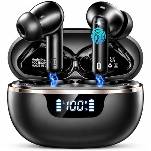 Detalle de Donerton I66, auriculares inalámbricos Bluetooth 5.4 con pantalla LED y ENC