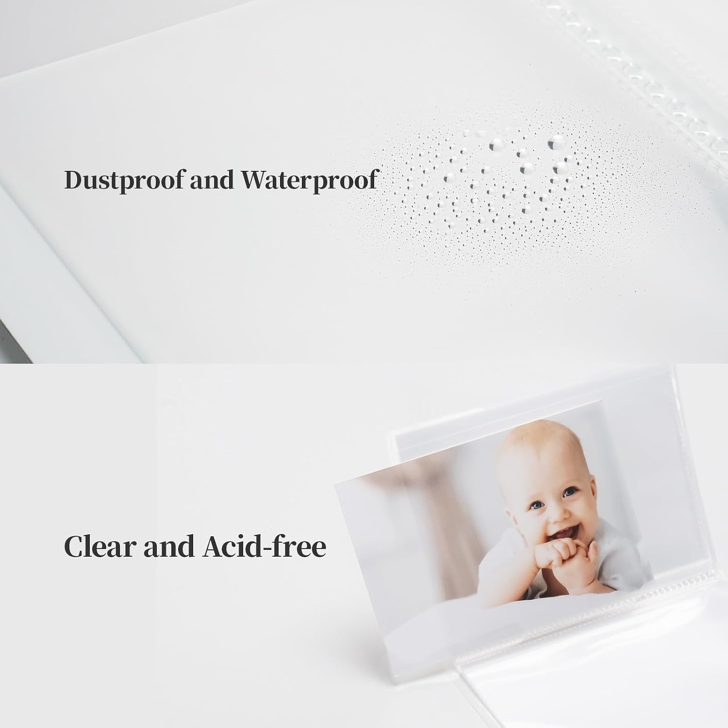 Detalle de Vienrose Baby Fotoalbum 10x15 – 3er Set, beige, 52 Fotos, personalisierbare Coverfront