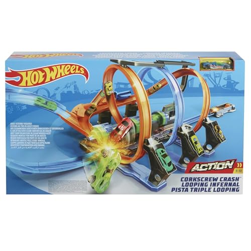 Thumbnail 5 de Hot Wheels pista de coches Corkscrew Crash Set