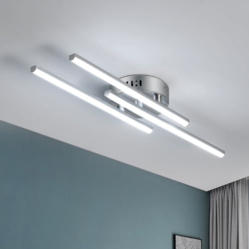 Detalle de Comely Plafoniera LED Soffitto 18W – Bianco Freddo 6500K, design moderno in metallo spazzolato