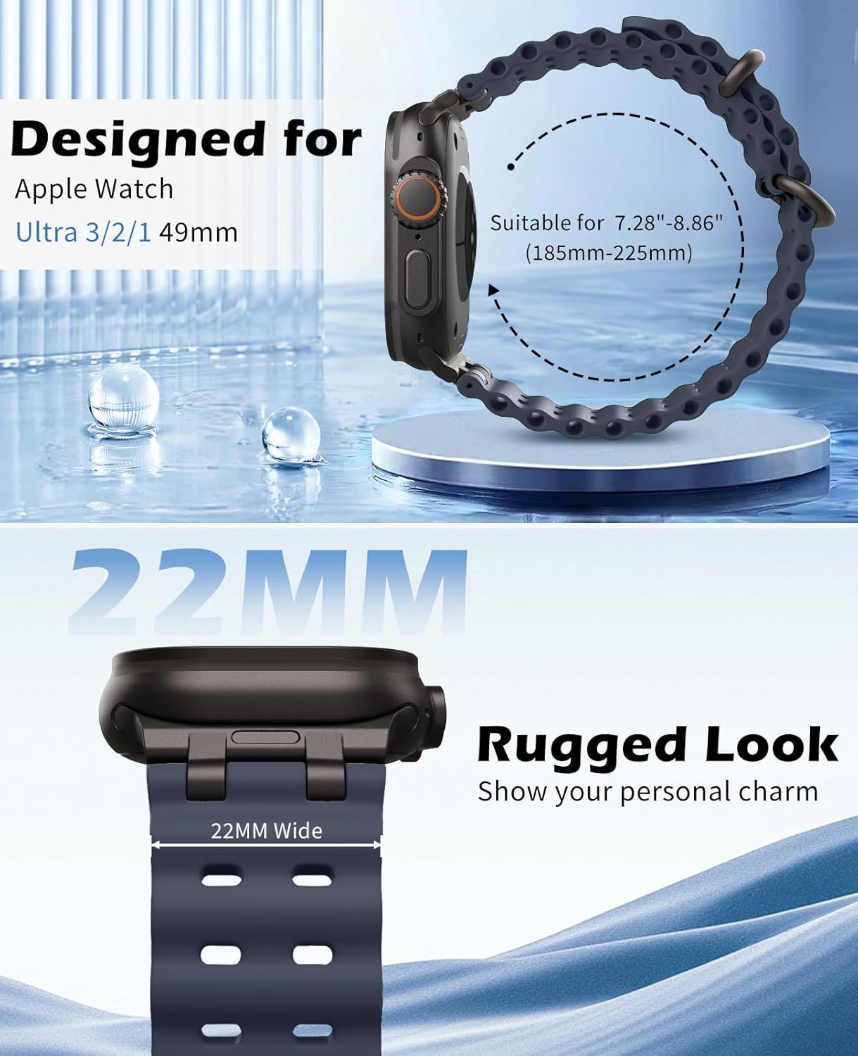 Thumbnail 1 de TiMOVO Ocean Strap silicone watch band for Apple Watch Ultra 3/2/1 (49mm)