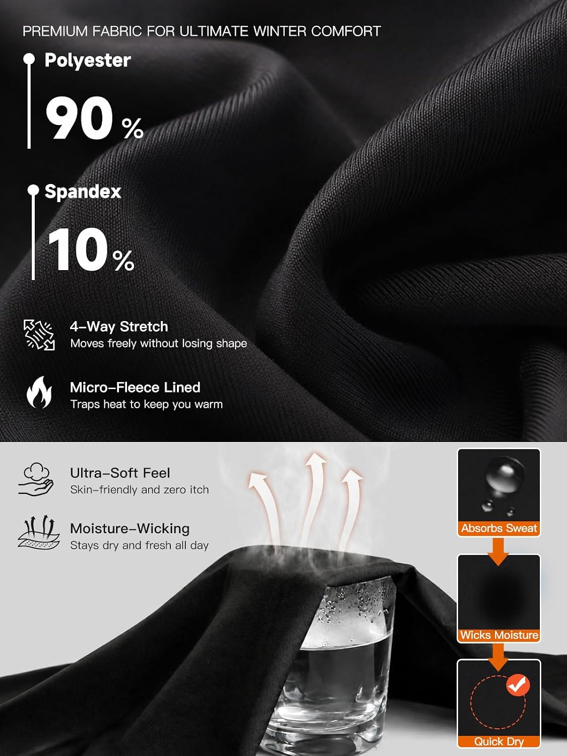 Detalle de romision Thermal Underwear Base Layer set for Cold Weather 🧣