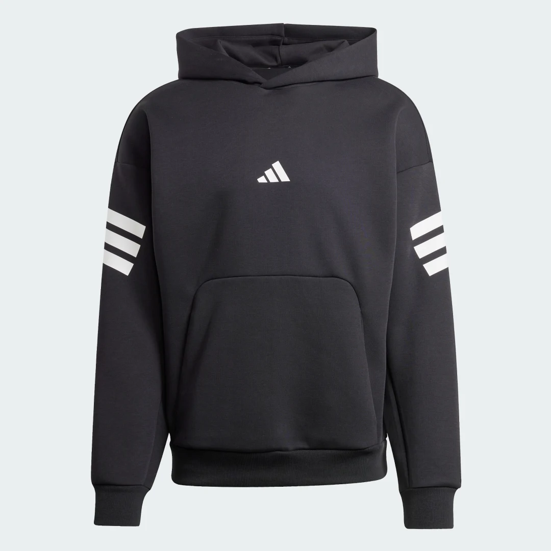 Detalle 2 de Sudadera con capucha Future Icons 3 bandas de Adidas — negro