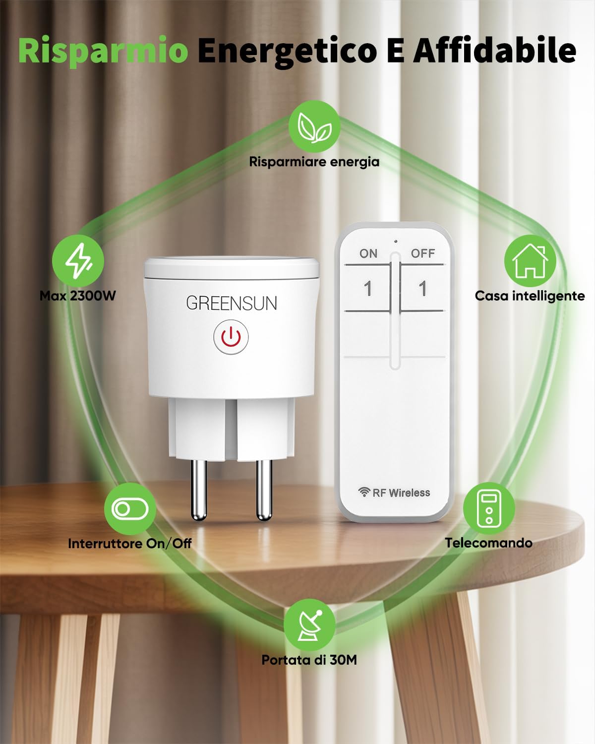 Thumbnail 2 de GreenSun Presa telecomandata 16A 3600W per esterni 🔌