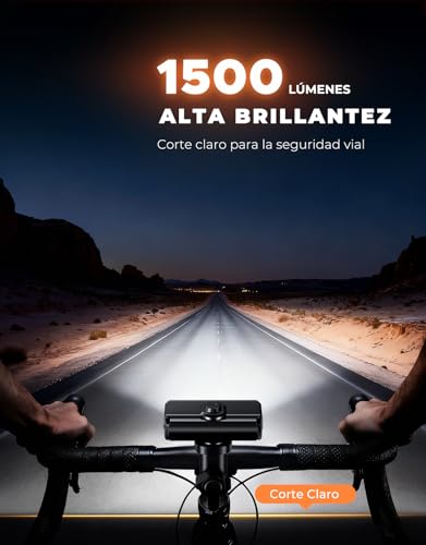 Detalle de EOIWUY Luces de Bicicleta Delantera y Trasera Súper Brillantes de Aluminio – rendimiento y facilidad