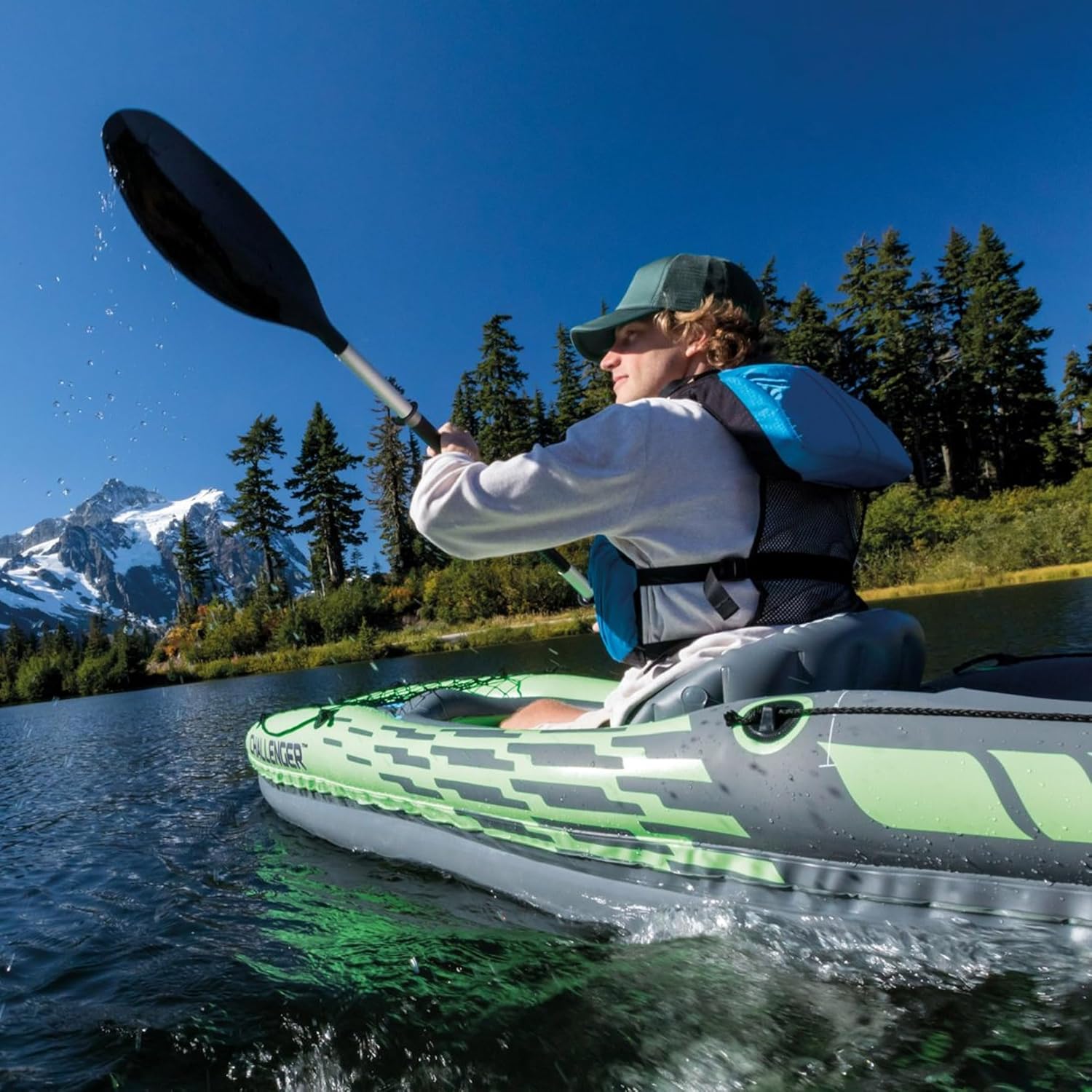 Thumbnail 6 de Intex Challenger K1 Kayak: One-Person Inflatable Canoe with Aluminium Oars and Hand Pump