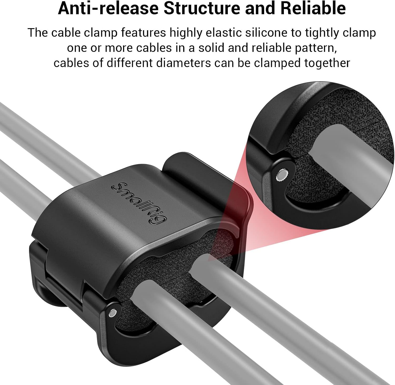 Thumbnail 2 de SMALLRIG Camera Cable Clamp 3685 – Kamerakabelklemme für SDI-/Mikrofonkabel (4 Stück) für Kabel von 2–6 mm