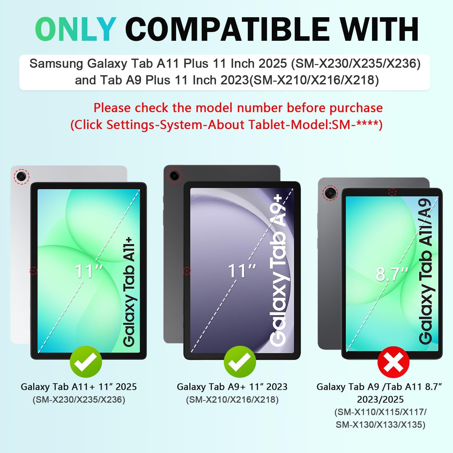 Detalle 2 de TOPWANT Kids Case with Built-in Screen Protector for Samsung Galaxy Tab A11+ / A9+ 11-inch (Purple)
