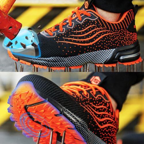 Detalle de CYKYGGO Scarpe Antinfortunistiche Arancione EU 42: sicurezza e comfort per chi lavora in ambienti esigenti
