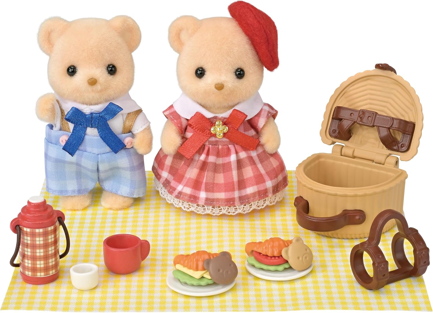 Sylvanian Families - Le Pique-Nique Gourmand des Ours Biscuit, Set 2 figurines articulées (5852)