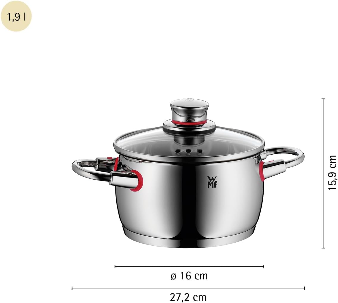 Thumbnail 6 de WMF Quality One Kochtopf klein 16 cm – 2 L, Induktion, Cromargan Edelstahl poliert, Glasdeckel