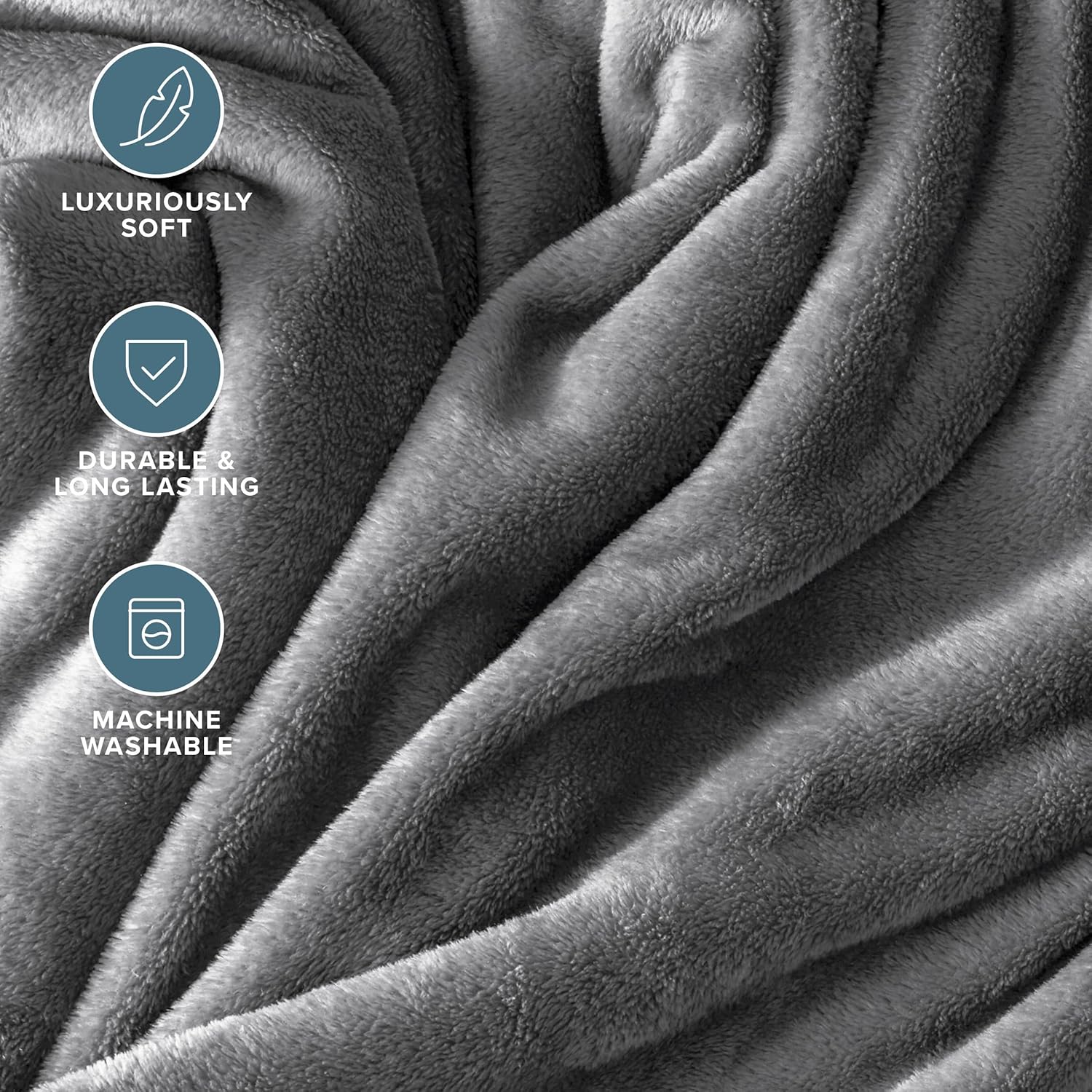 Thumbnail 5 de Bare Home Fleece Blanket - Twin/Twin XL (Grey) – Ultra-Soft Microplush Lightweight Warmth
