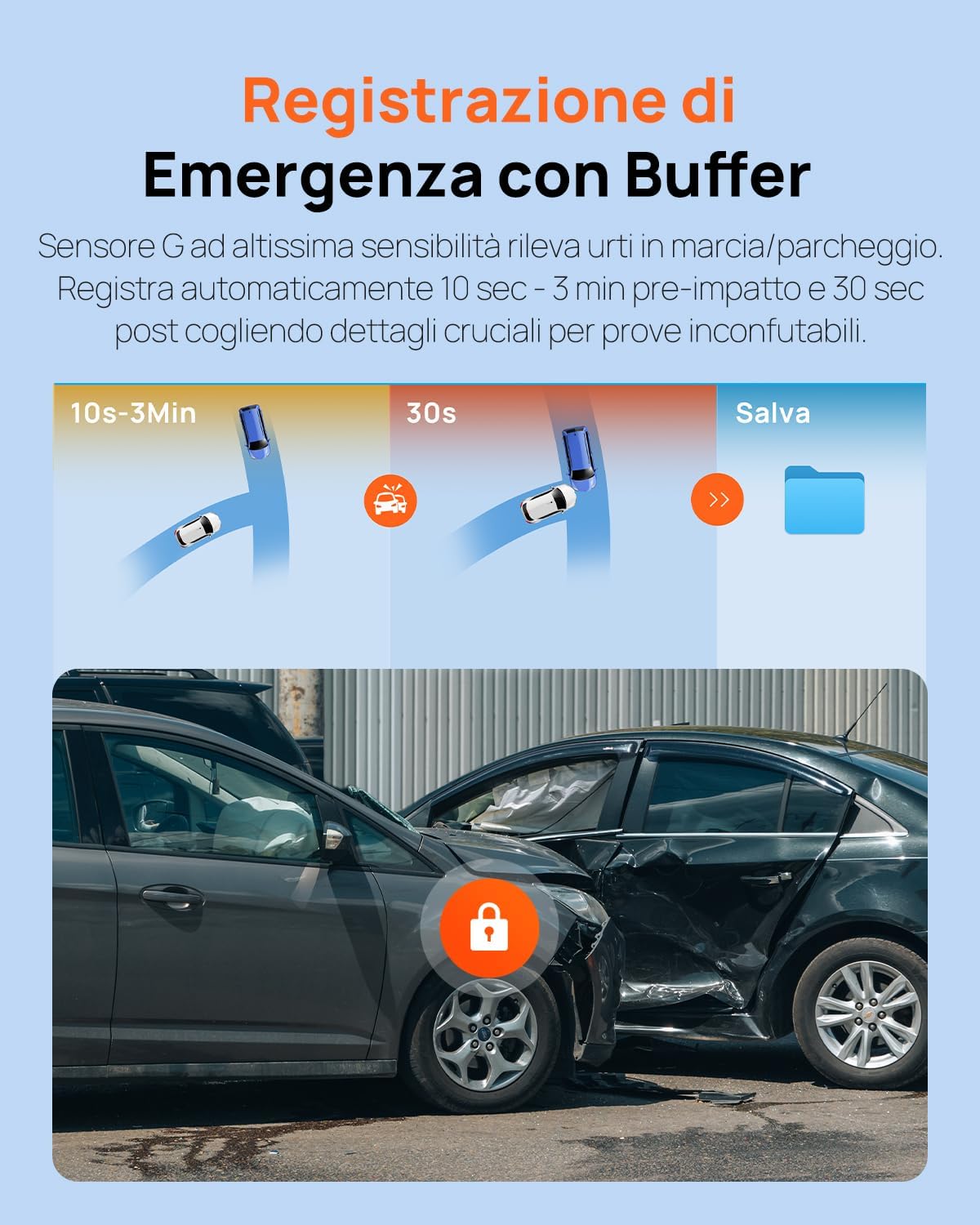 Thumbnail 3 de 70mai Dash Cam Anteriore e Posteriore A410 con GPS, WiFi e 2.5K+1080P HDR