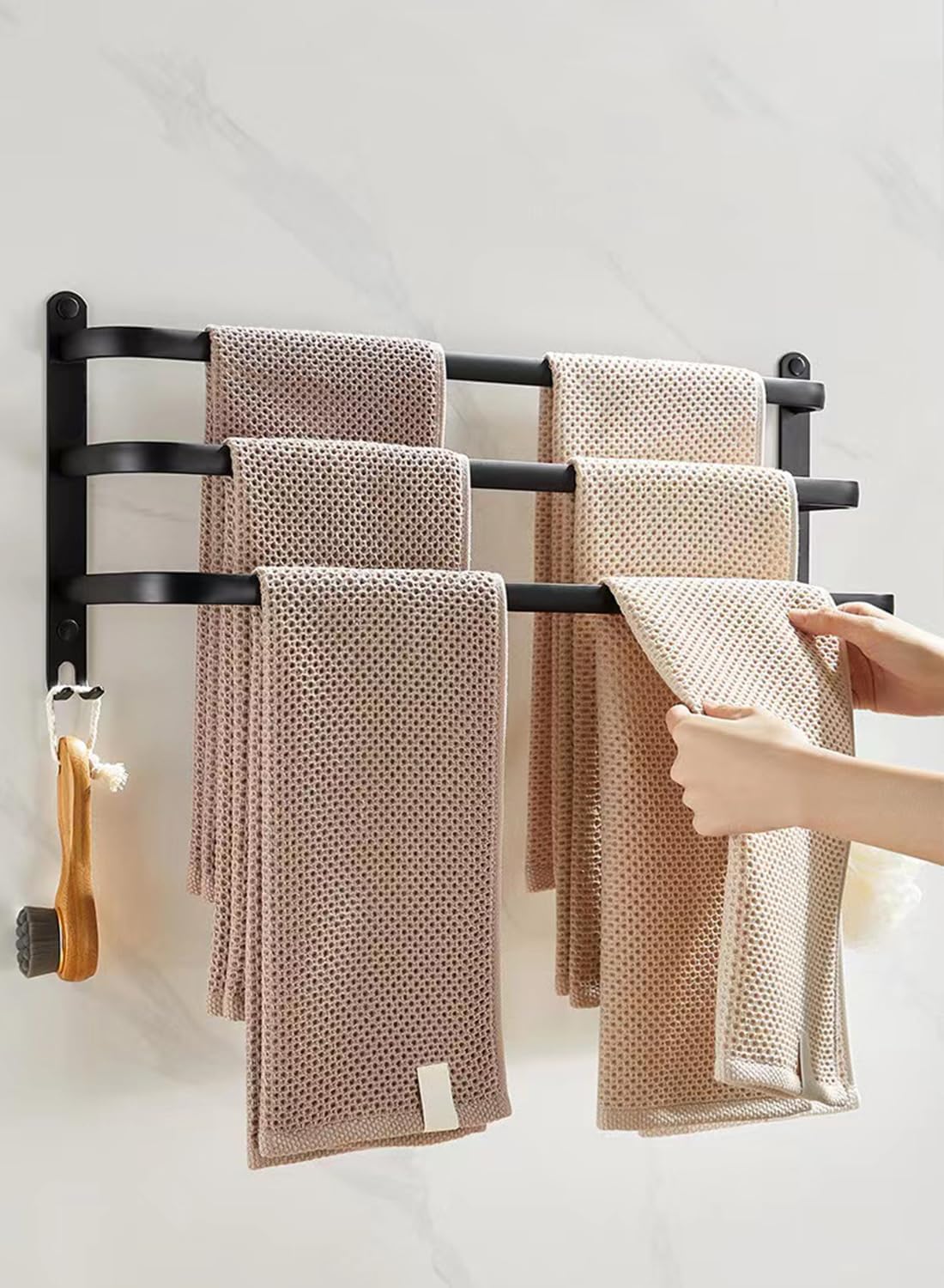 Thumbnail 5 de Porte-serviettes Ruhetfam 60 cm sans perçage – utilisable murale ou sur pied