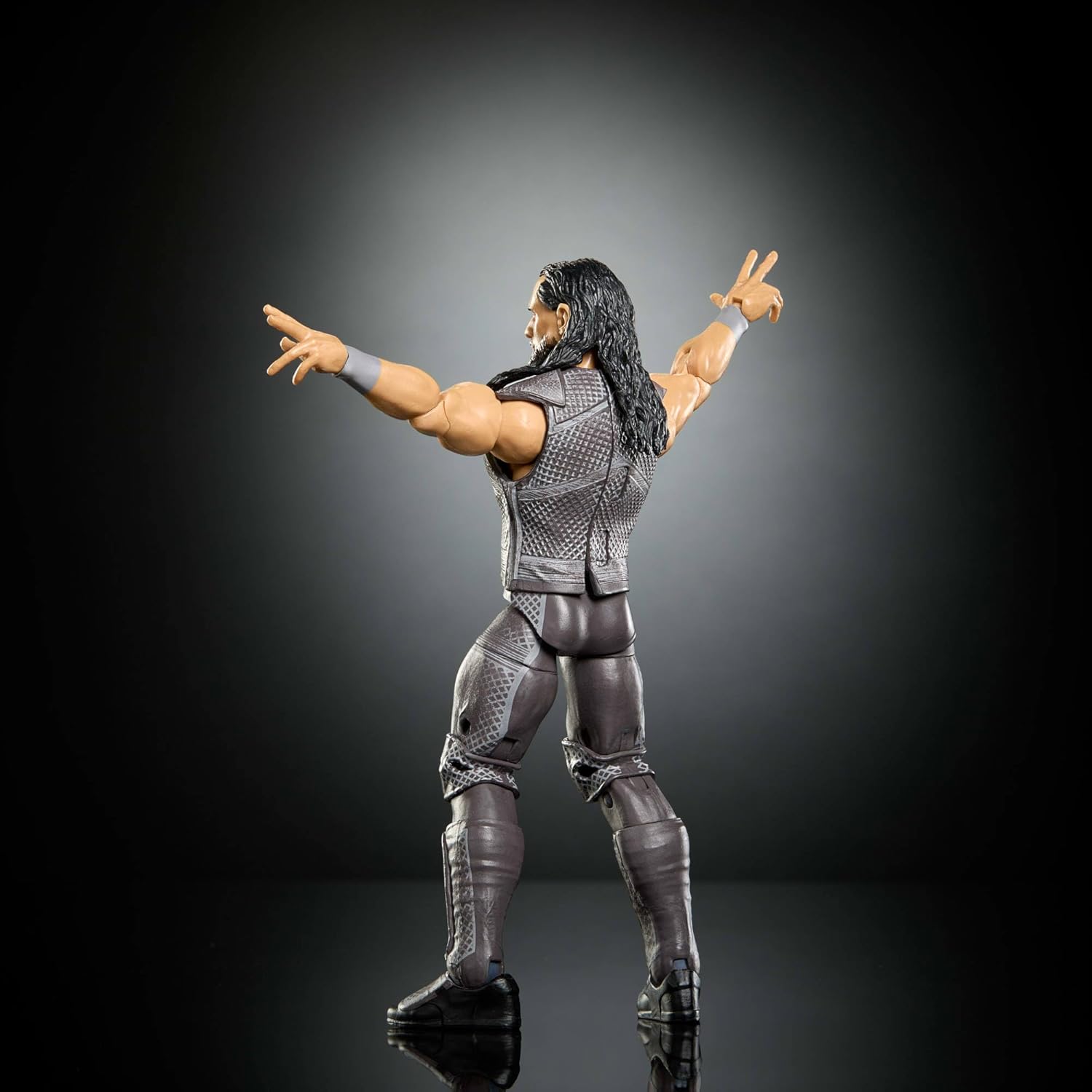 Detalle de Mattel WWE Elite Collection Seth Rollins Premium Live Event – Action figure WrestleMania con pezzi per Sam Roberts