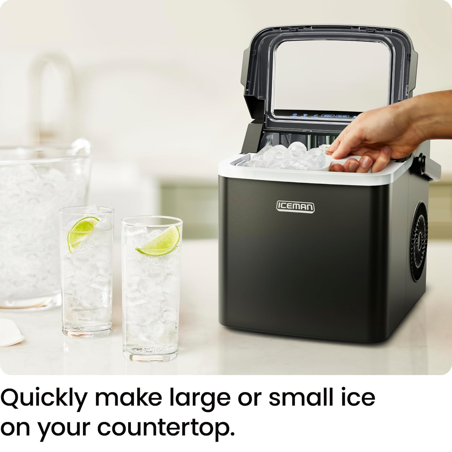 Thumbnail 1 de ICEMAN Dual-Size Countertop Ice Maker (Portable) – Large & Small Ice, Self-Cleaning