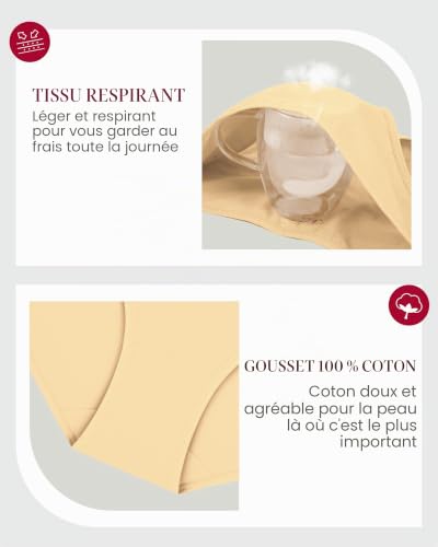 Thumbnail 5 de TANSTC Culotte Femme - Taille Moyenne, Confort Invisible - Pack 6, L