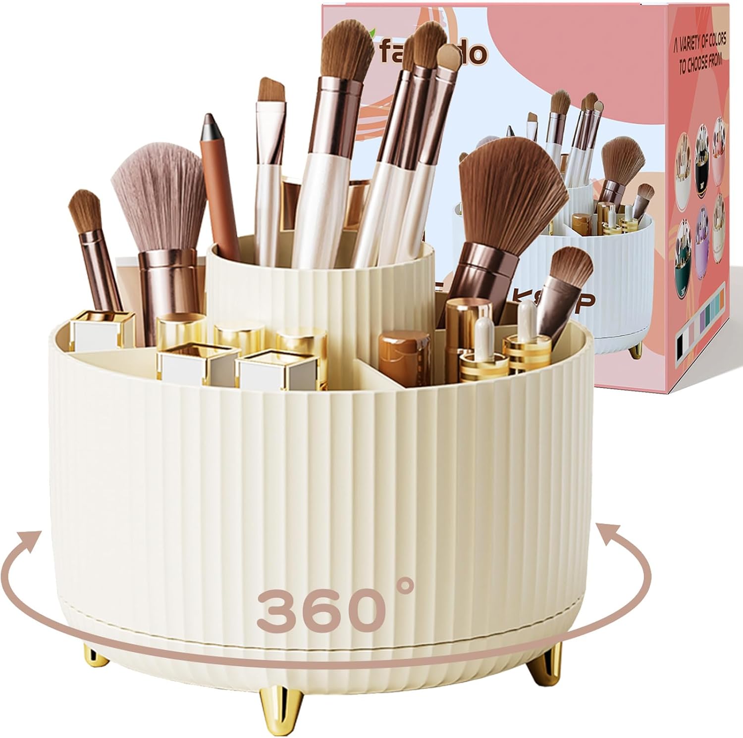 fanado 360° Rotating Makeup Organiser – Ivory