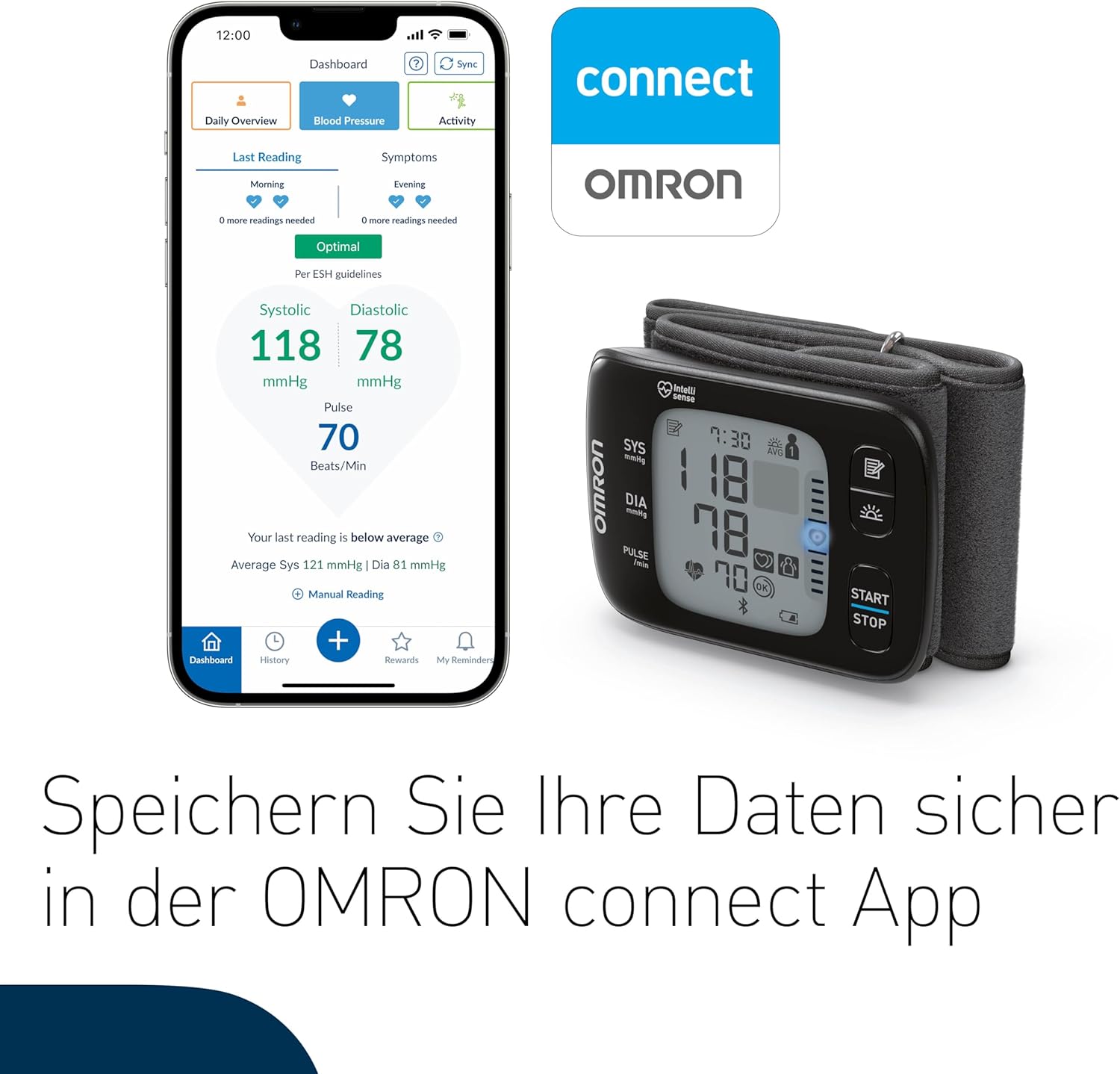 Detalle de OMRON RS7 Intelli IT Handgelenk-Blutdruckmessgerät
