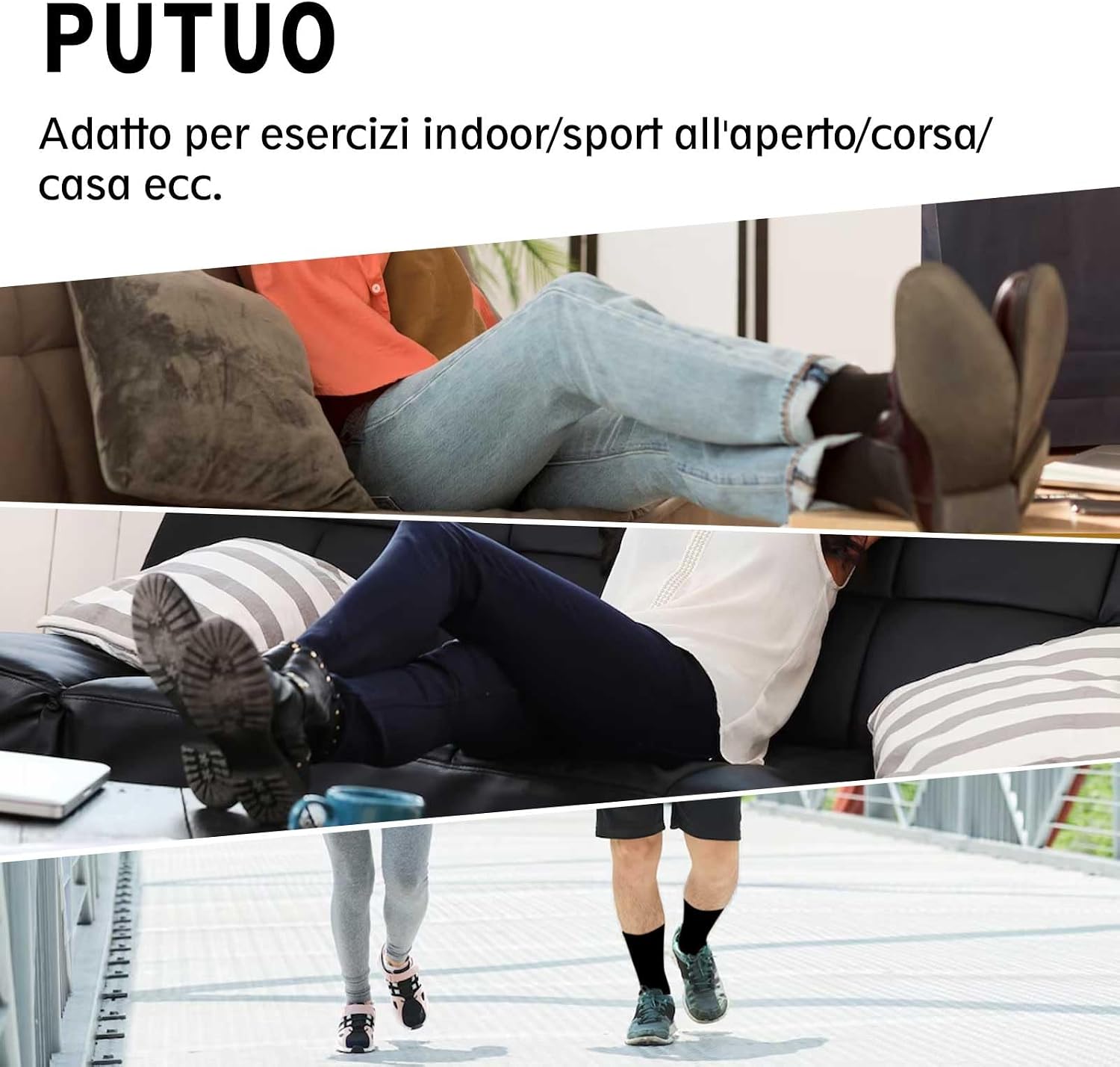 Thumbnail 6 de PUTUO Calze Antiscivolo Uomo 39-50 4 Paia