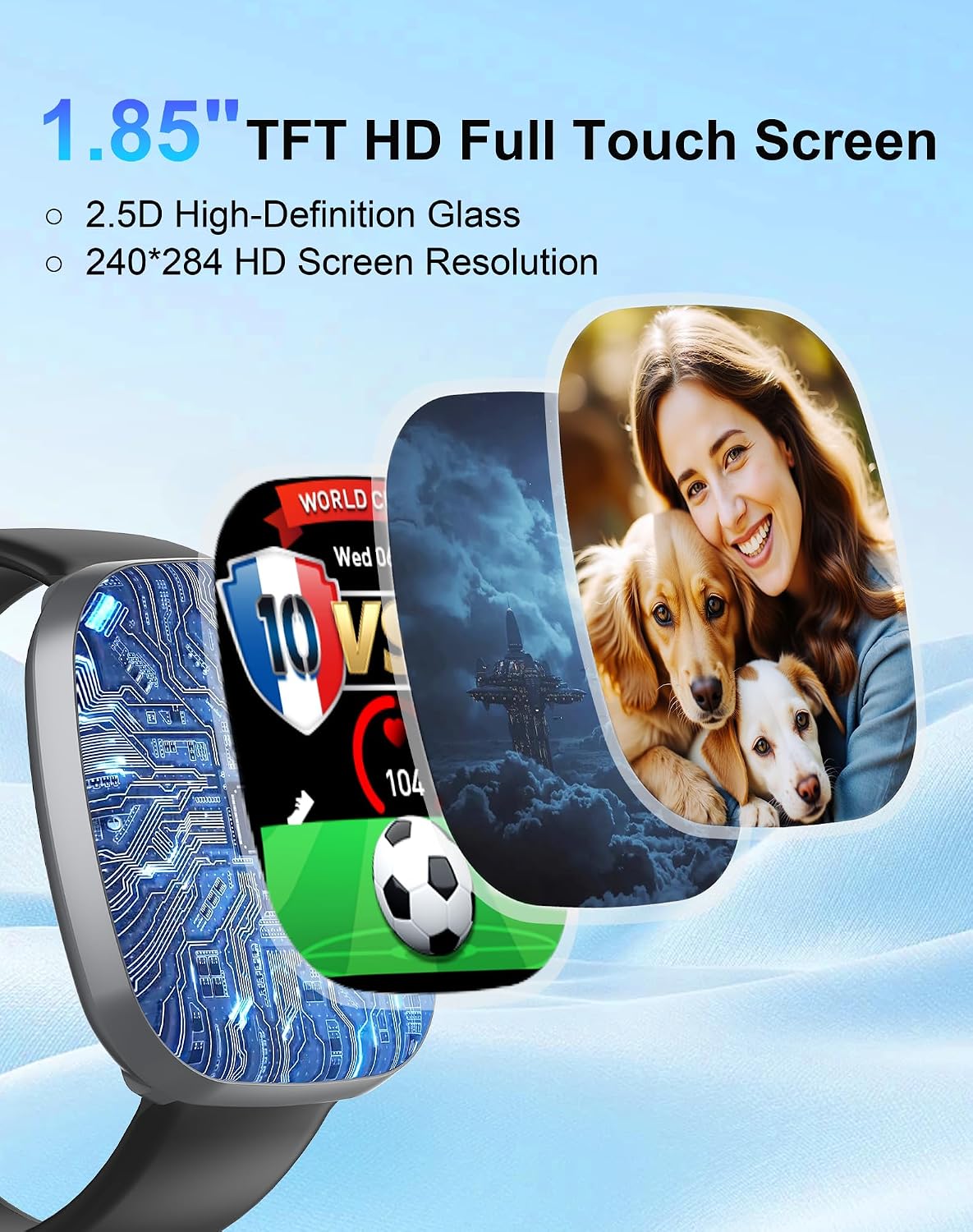 Detalle de Aputeta 1.85-Inch Fitness Smartwatch with Bluetooth Calling, 120 Sports Modes