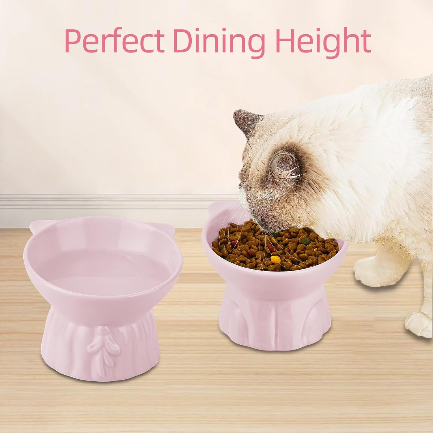Thumbnail 3 de Ceramic Elevated Cat Bowls 5.2in Wide
