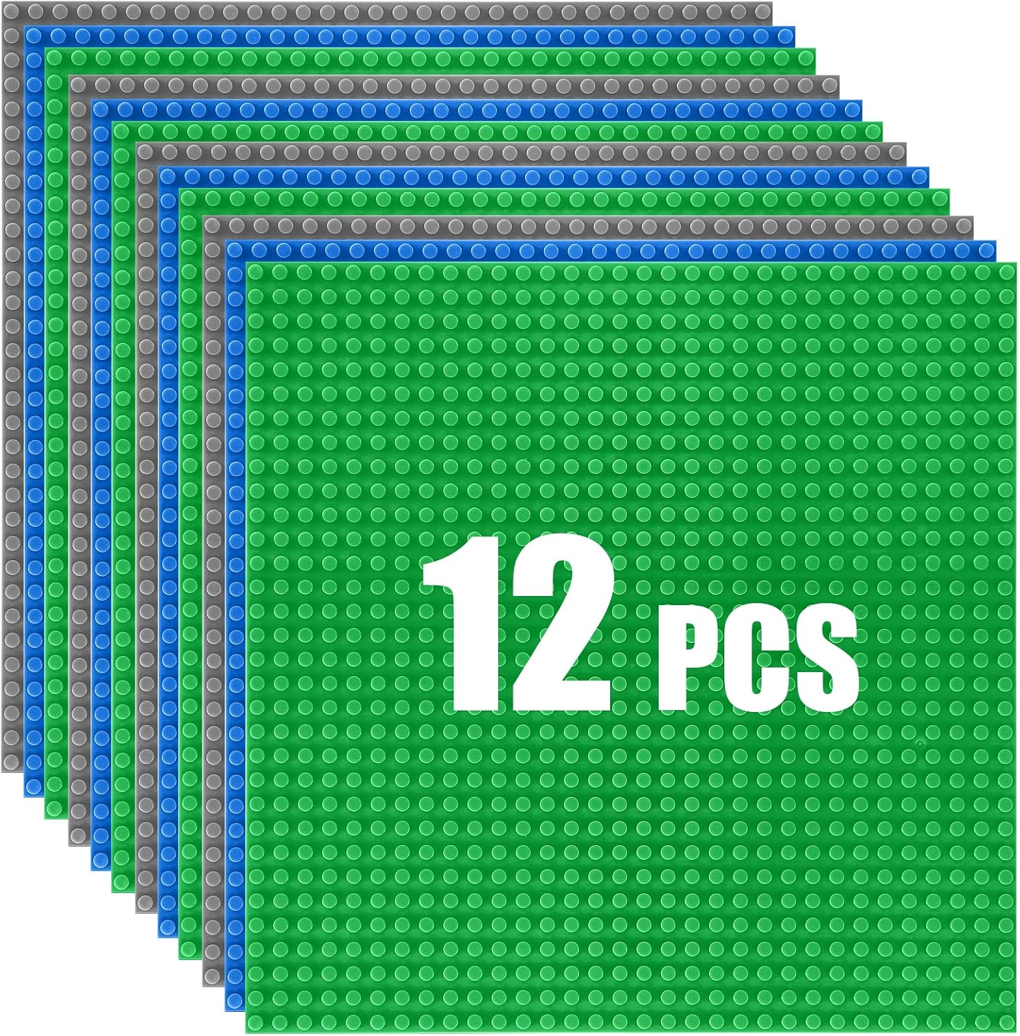 Detalle de 12 Pack Classic Baseplates 10" x 10" Multicoloured – Compatible building plates for kids