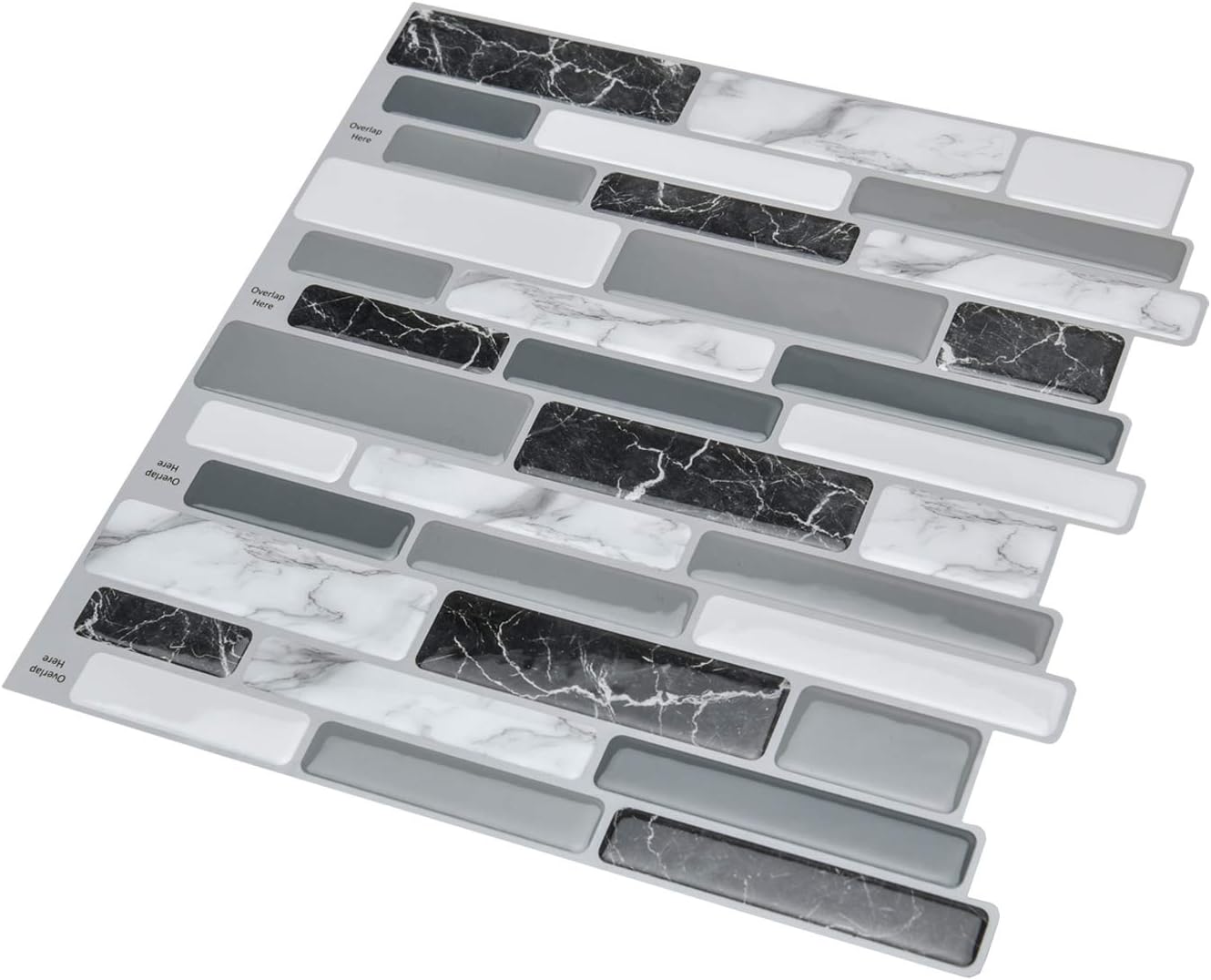 Thumbnail 6 de Art3d A17042 Peel-and-Stick Wall Tiles, Grey Marble Look, 12" x 12