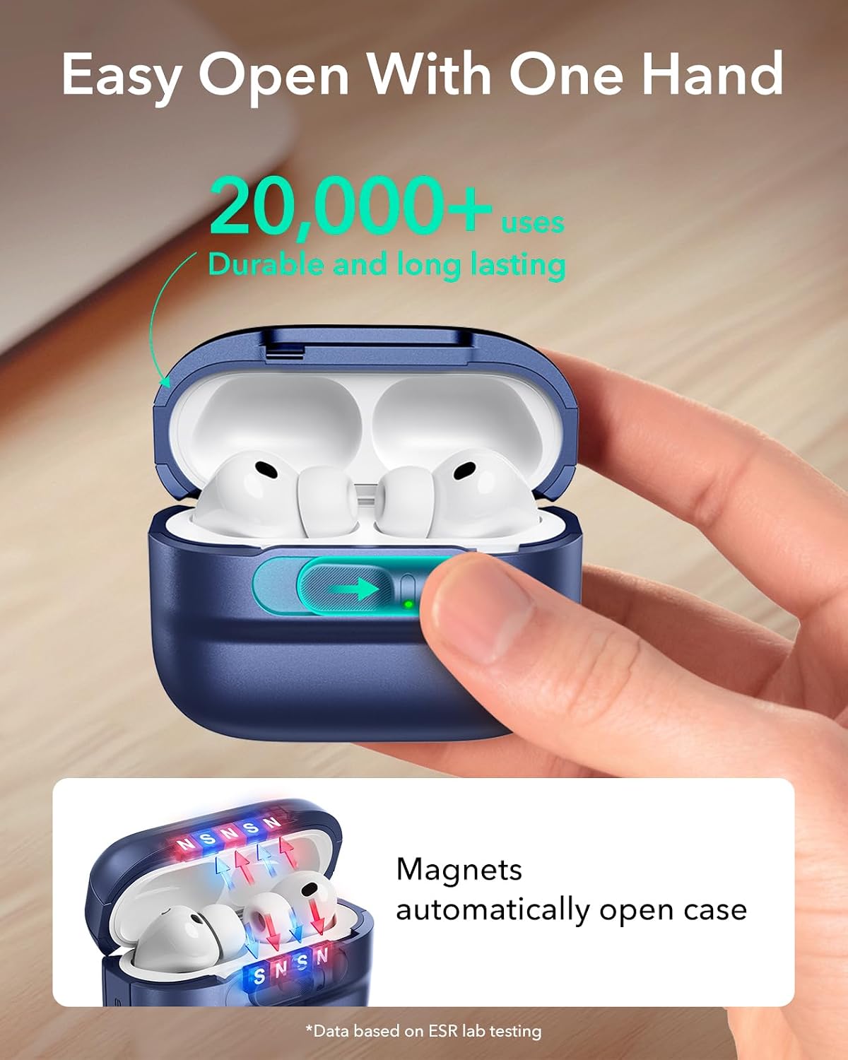 Thumbnail 4 de ESR Coque AirPods Pro 3 2025 compatible MagSafe — Bleu