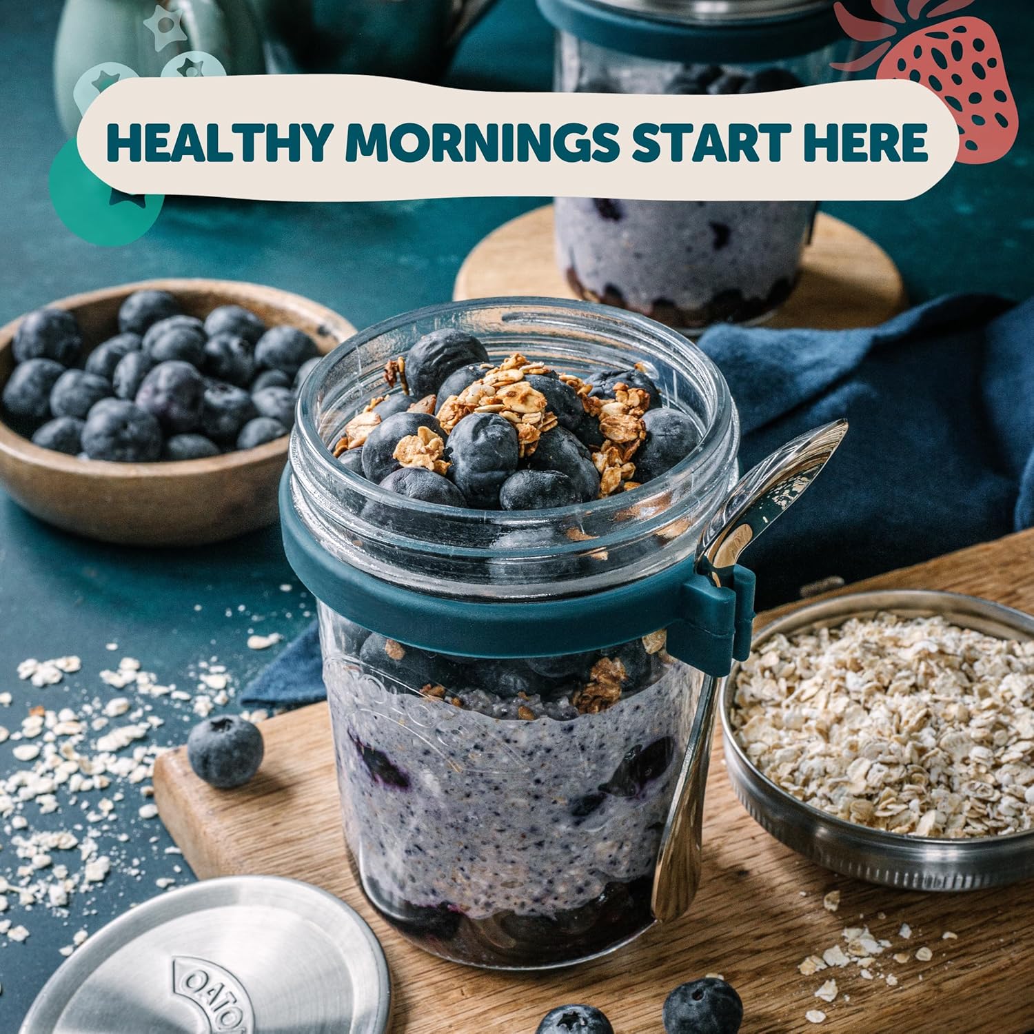 Thumbnail 4 de OATOLOGY Glass Overnight Oats Jar