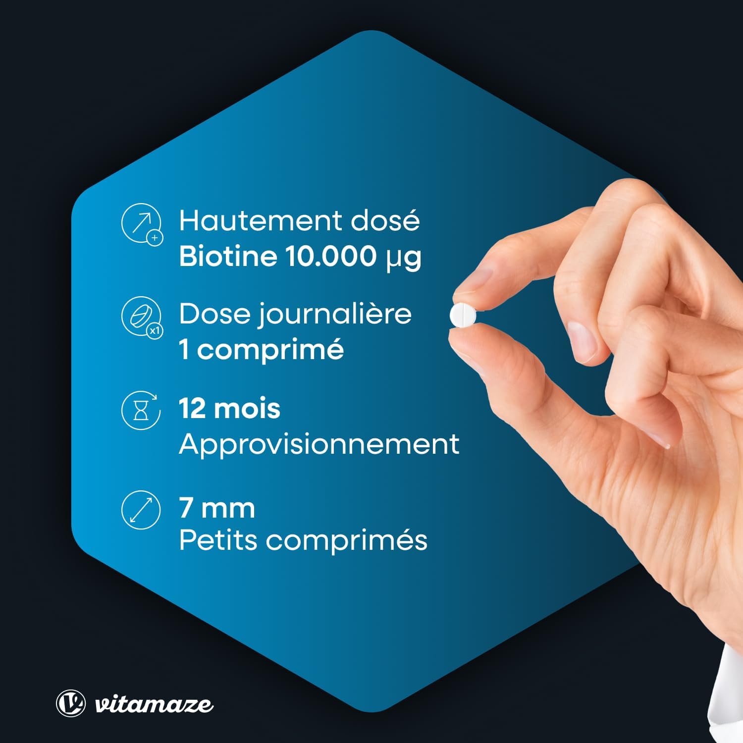 Thumbnail 1 de Biotine Complexe 10.000 mcg + sélénium et zinc – 365 micro-comprimés vegan (Vitamine B8)