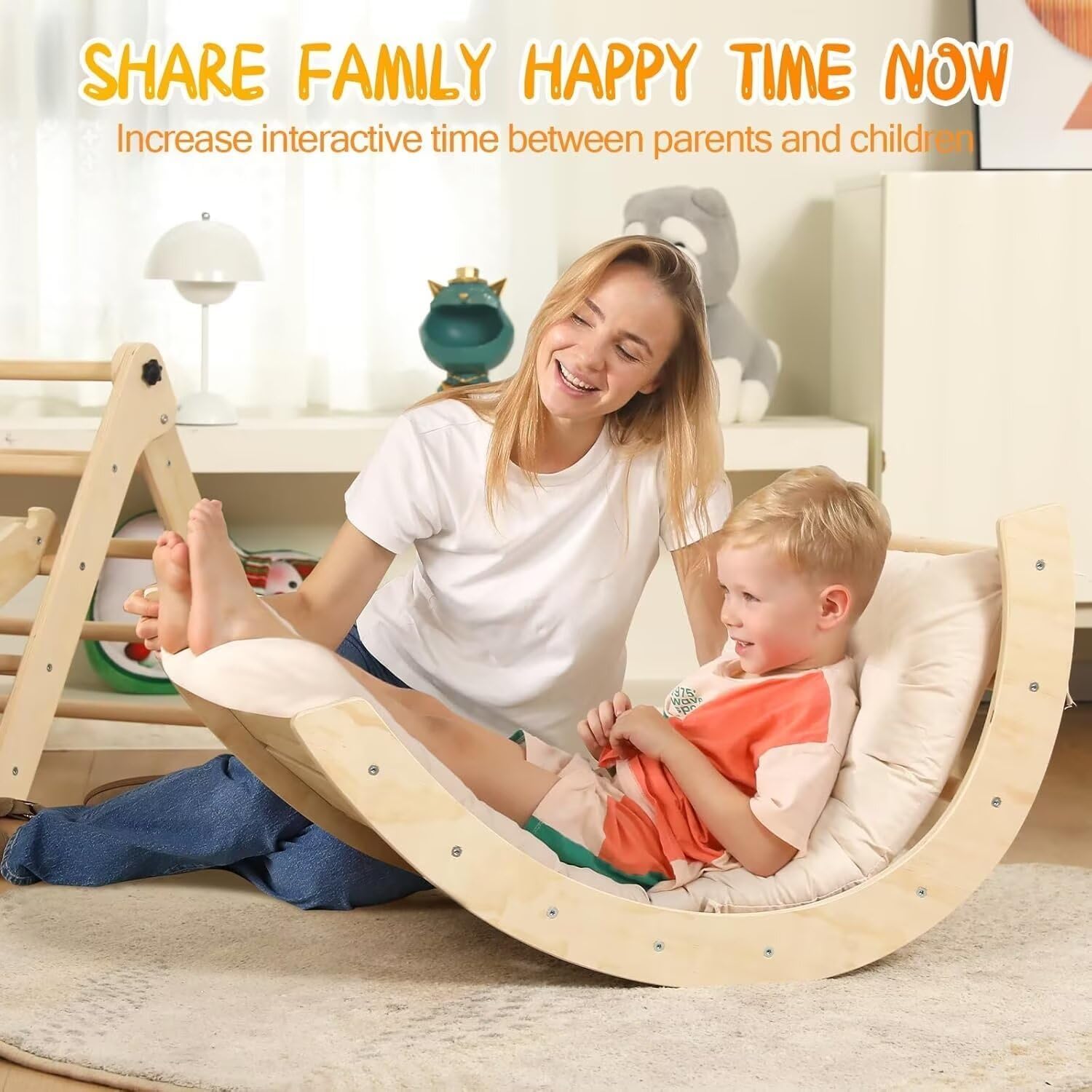 Thumbnail 6 de Yopnoyik Pikler Triangle Set with Cushion – 7 in 1 Indoor Wooden Climbing Toy for Toddlers