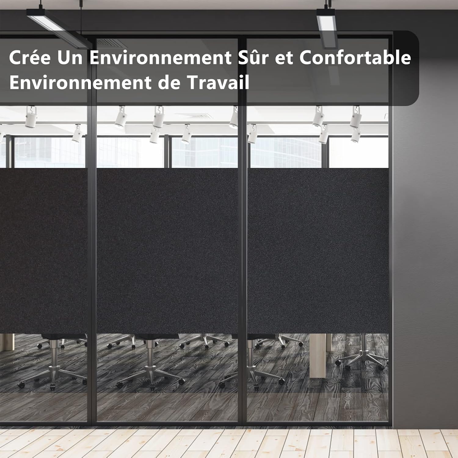 Thumbnail 6 de rabbitgoo Film Occultant Fenêtre Noir avec Grille 90x200 cm