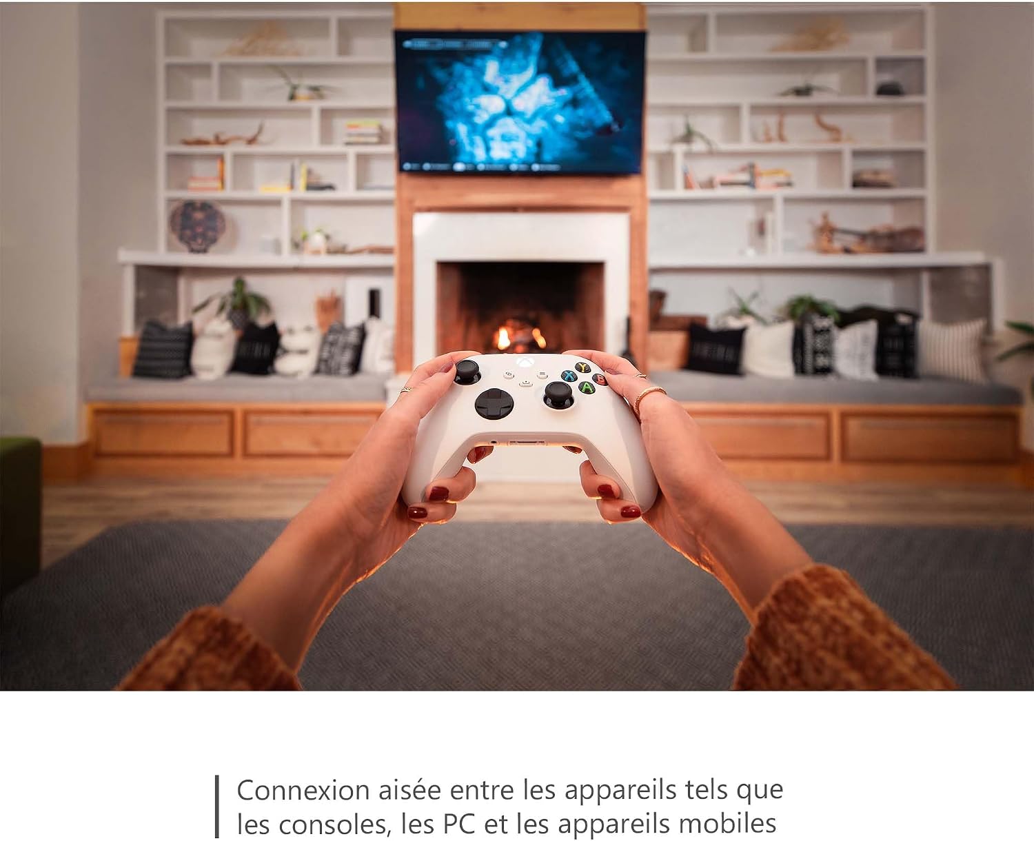 Detalle 2 de Manette sans fil Xbox Robot White : compatible Xbox Series X|S, Xbox One, PC Windows, Android et iOS