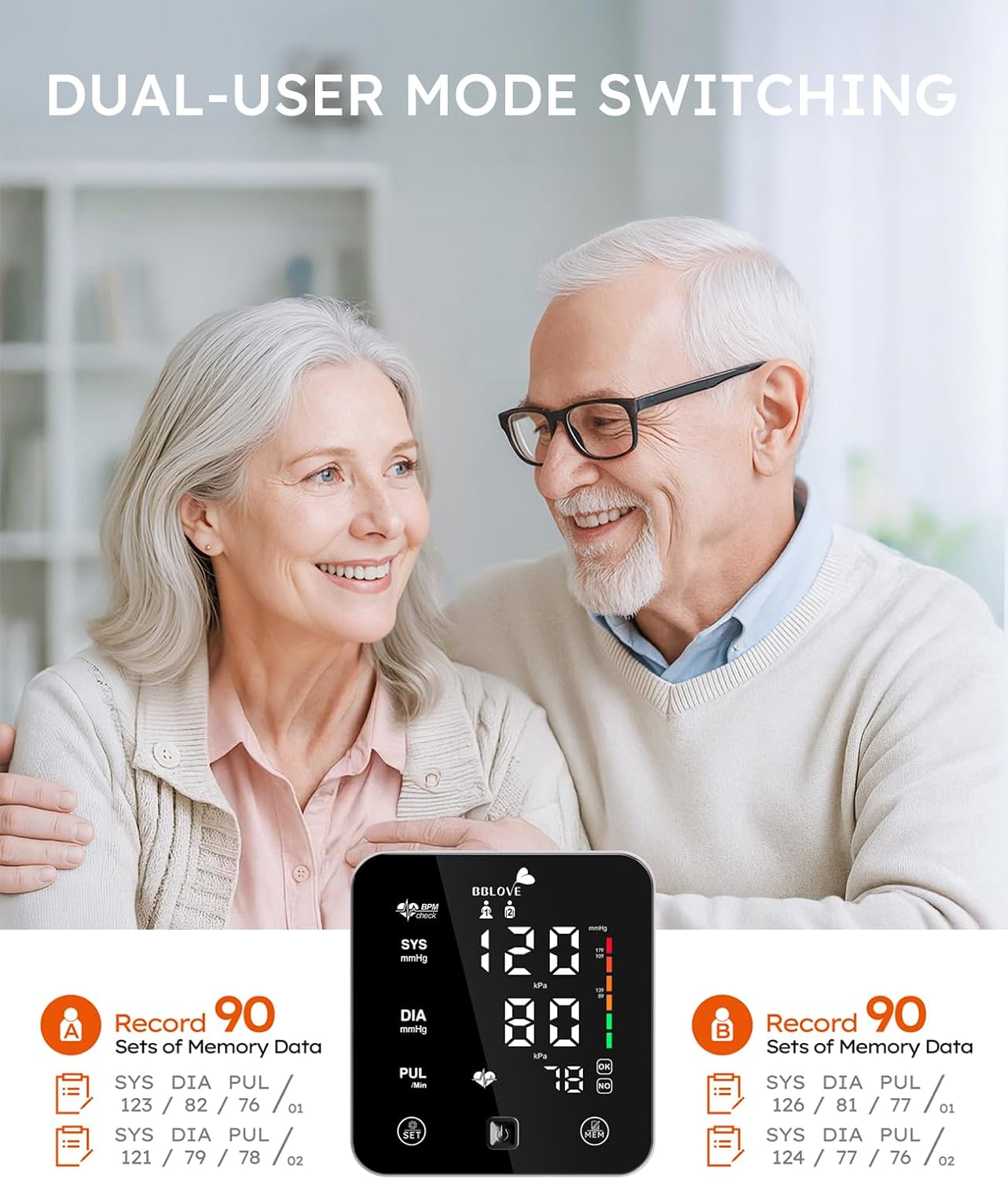 Detalle de BBLOVE Blood Pressure Monitor for Home Use – Talking Upper Arm BP Monitor with 22–42 cm cuff