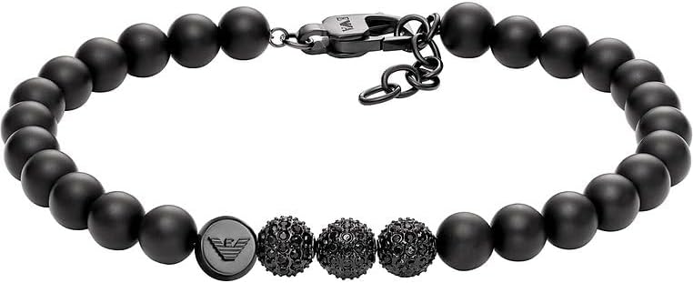 Detalle de Emporio Armani Bracciale uomo acciaio onice nero