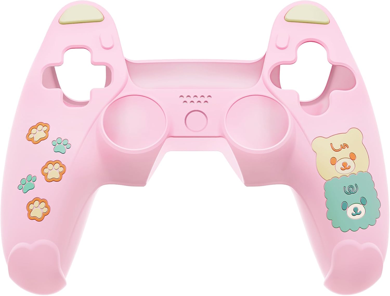 Detalle 2 de playvital Cute Bear Controller Silicone Case for ps5, Kawaii Controller Cover Compatible with Charging Station, Gamepad Skin Protector for ps5 with Touch Pad Sticker & Thumb Grips - Pink & Yellow
playvital Cute Bear Controller Silicone Case fo…
