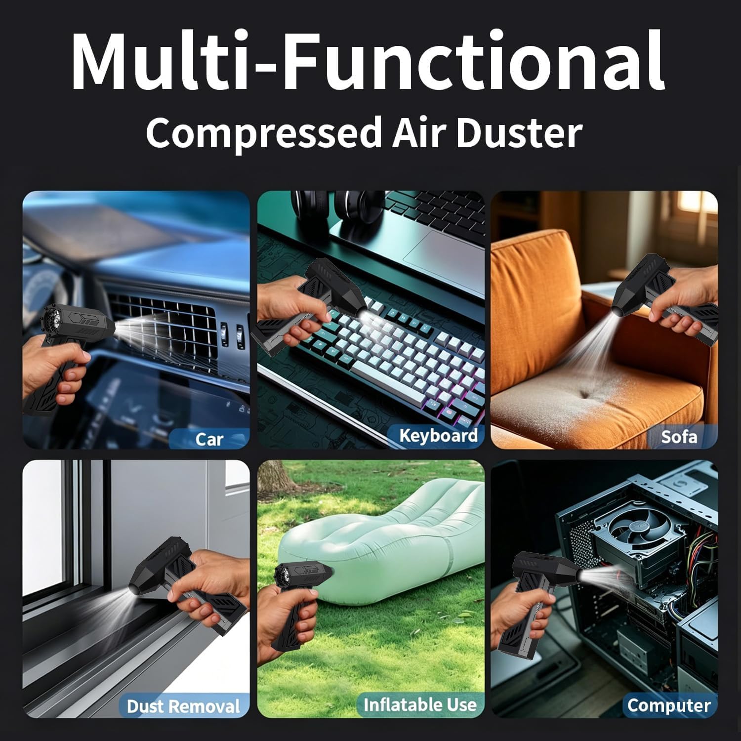 Thumbnail 6 de Compressed Air Duster Cleaner 110000 RPM Cordless