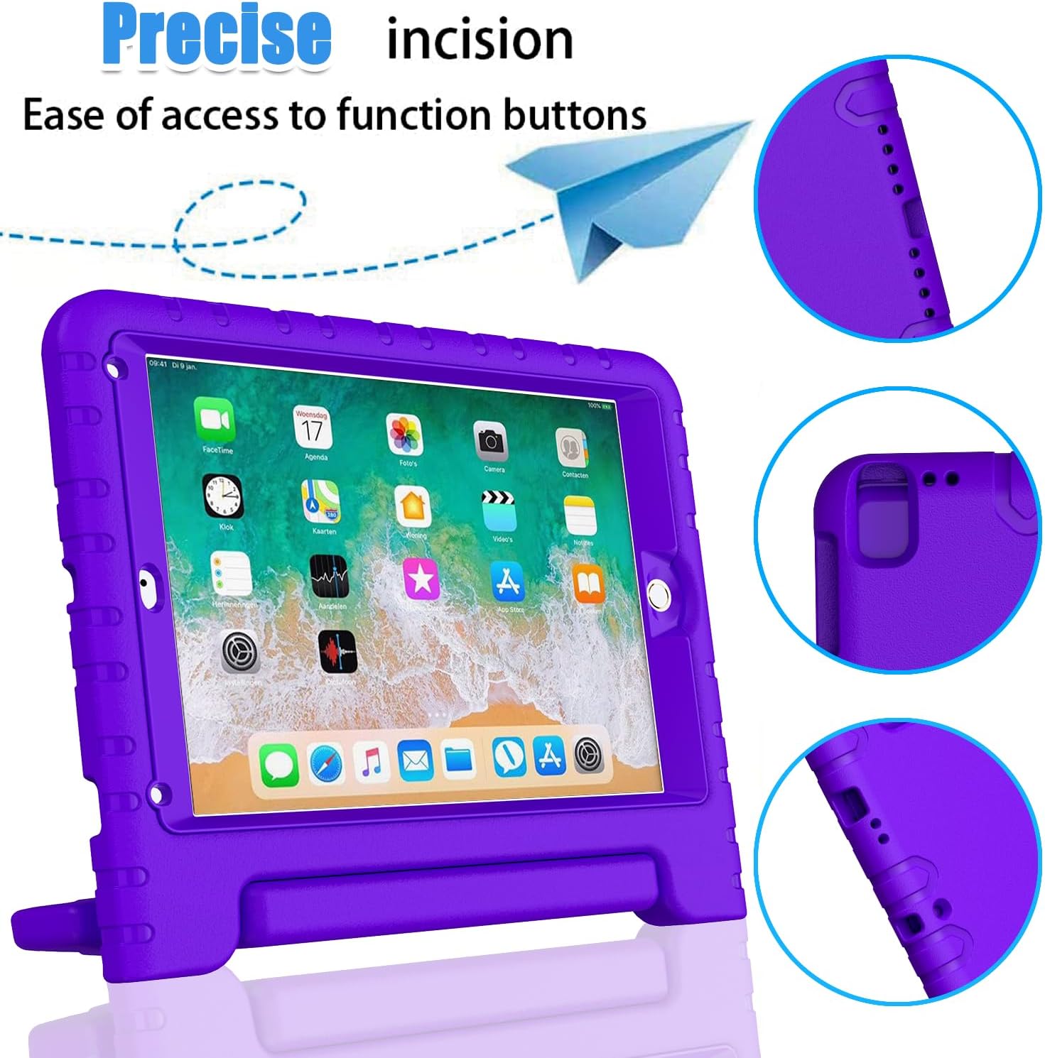Thumbnail 6 de Surom Kids Case with Screen Protector for iPad 9.7-inch (2017/2018, iPad Air 2) in Purple