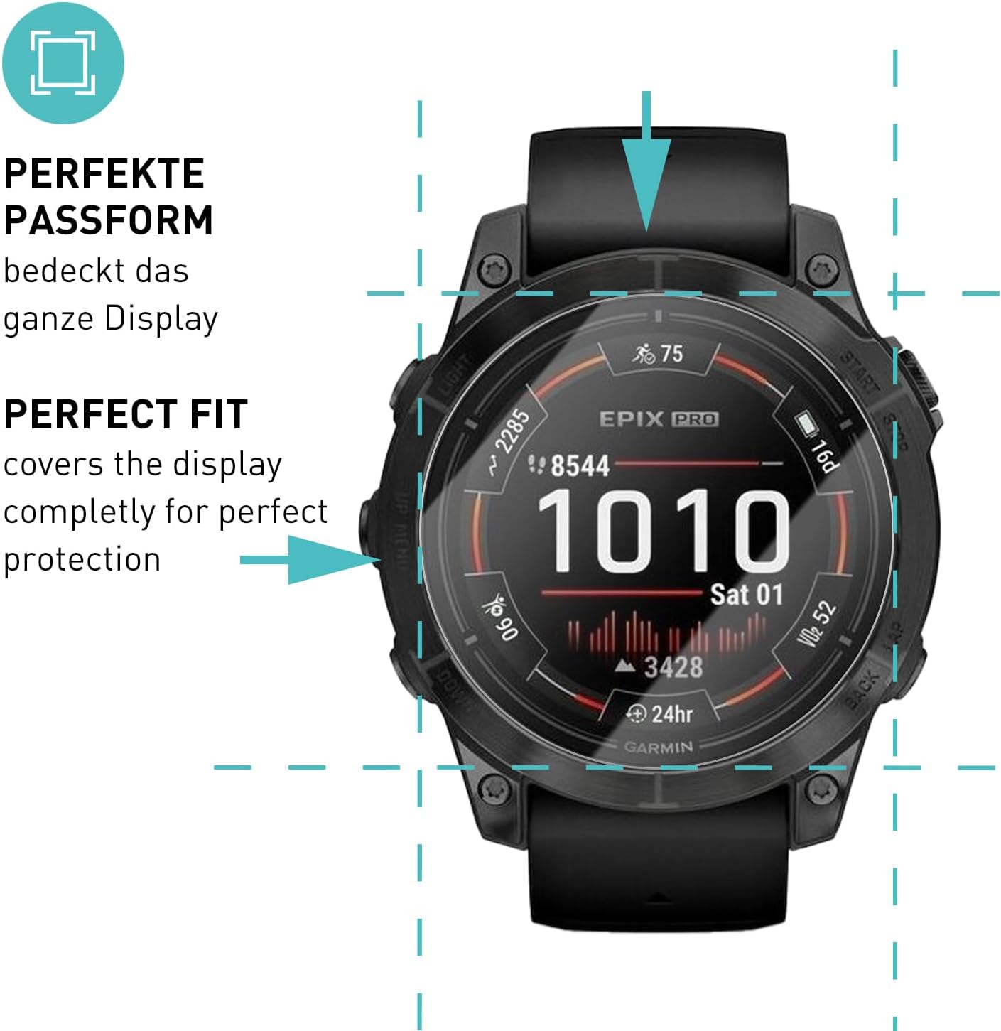 Thumbnail 2 de smartect Glass Screen Protector (3 Pack, Ultra-Clear) for Garmin Epix Pro (Gen 2) 47mm