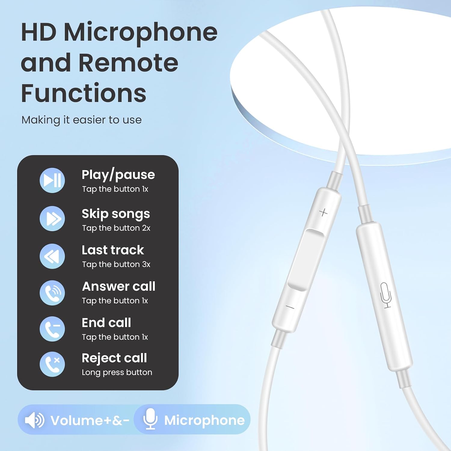 Thumbnail 6 de zaanieo Wired Headphones Earbuds with Microphone