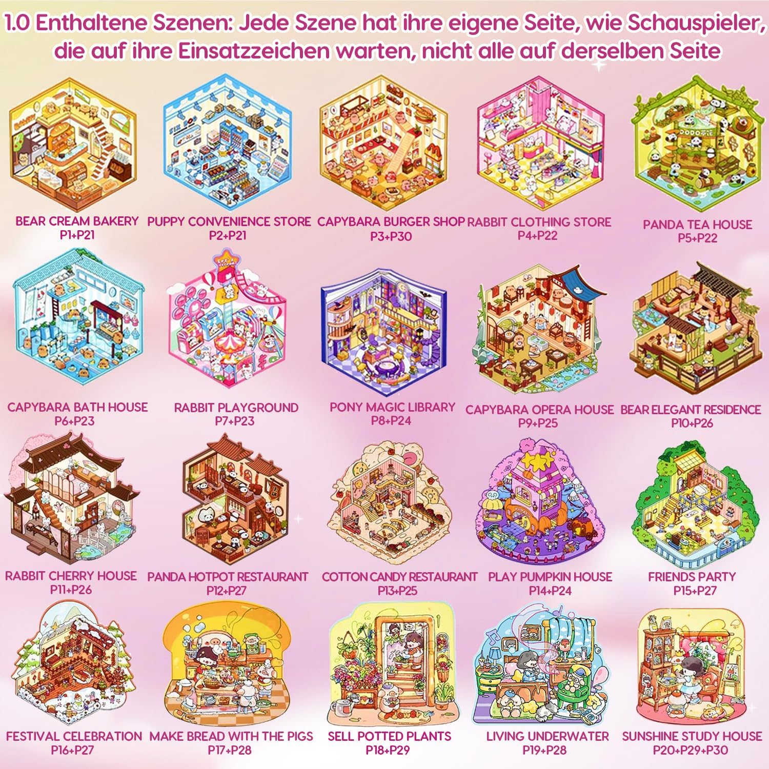 Thumbnail 3 de 20 Stück 3D House Sticker Set 30 Sticker 🎨