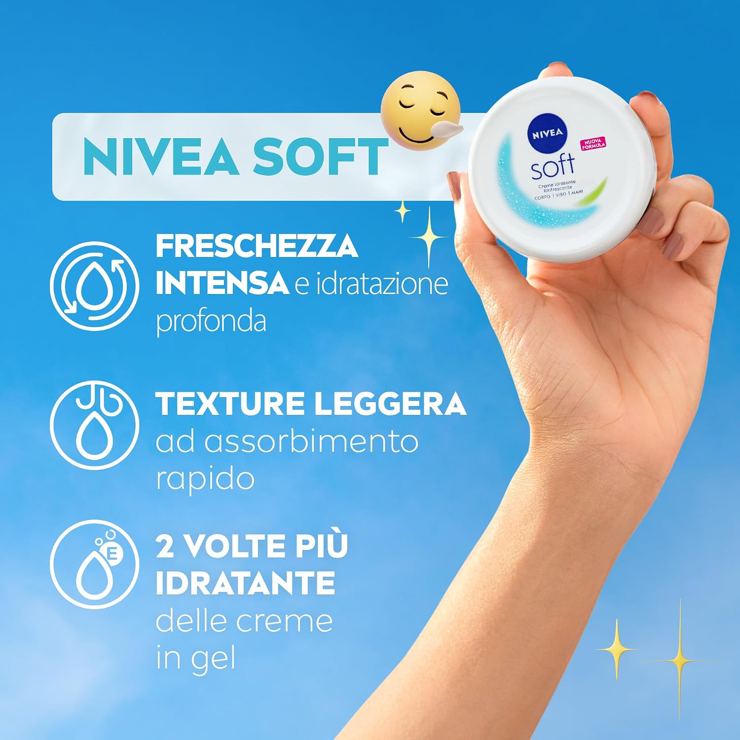 Detalle de NIVEA Soft 500 ml: crema multifunzione viso, corpo e mani con Vitamina E e Olio di Jojoba